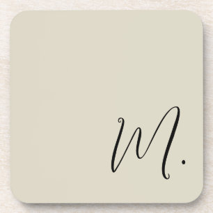 Add Your Name Modern Monogram Initial Calligraphy Beverage Coaster