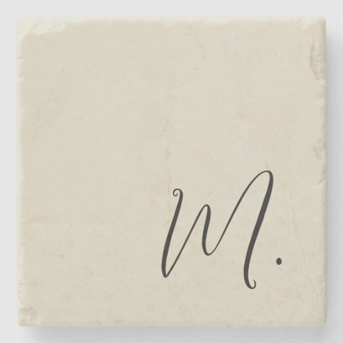 Add Your Name Modern Monogram Initial Calligraphy Stone Coaster