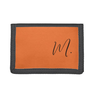Add Your Name Modern Monogram Initial Calligraphy Tri-fold Wallet