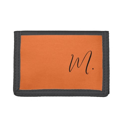 Add Your Name Modern Monogram Initial Calligraphy Trifold Wallet