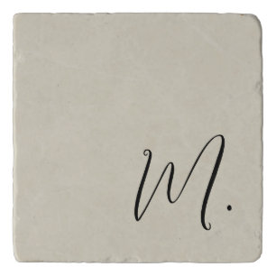 Add Your Name Modern Monogram Initial Calligraphy Trivet