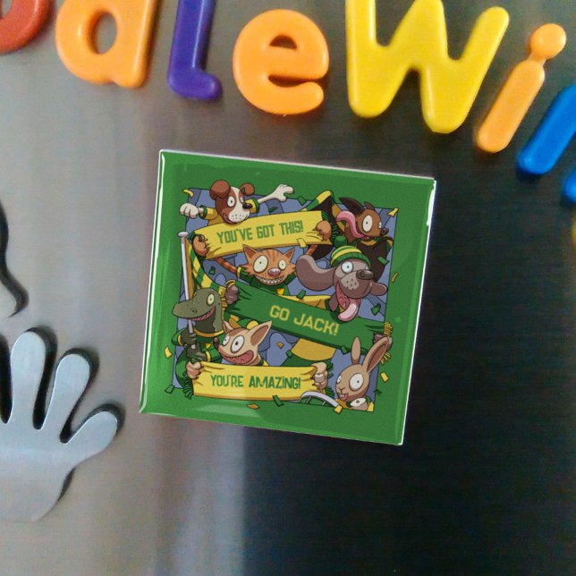 Add Your Name Motivational Animal Fans Cartoon Magnet (Creator Uploaded)