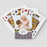 Add Your Name | Nautical Anchors And Rope Pattern Poker Cards