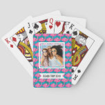 Add Your Name | Neon Flamingos Poker Cards