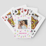 Add Your Name | Neon Flamingos Poker Cards