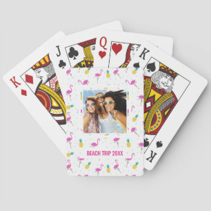 Add Your Name   Neon Flamingos Poker Cards