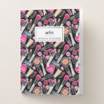 Add Your Name | Neon Makeup Pattern Pocket Folder