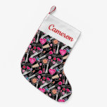 Add Your Name | Neon Makeup Pattern Small Christmas Stocking