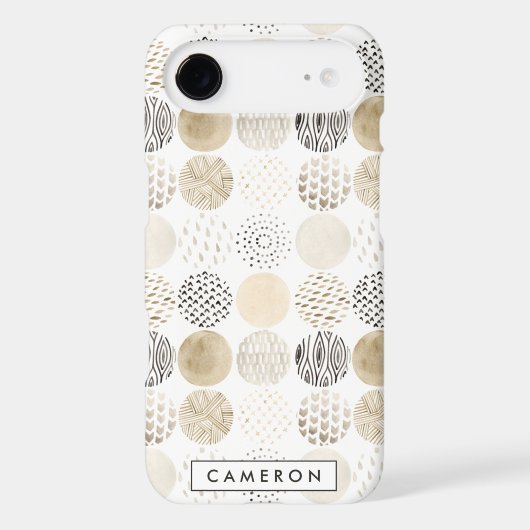 Add Your Name | Neutral Abstract Circle Pattern Case-Mate Samsung Galaxy Case (Back)