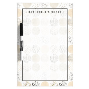 Add Your Name   Neutral Abstract Circle Pattern Dry-Erase Board