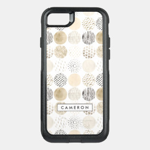 Add Your Name   Neutral Abstract Circle Pattern OtterBox Commuter iPhone SE/8/7 Case