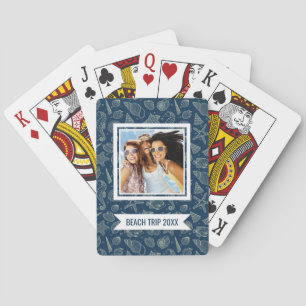Add Your Name   Ocean Inhabitants Pattern Poker Cards