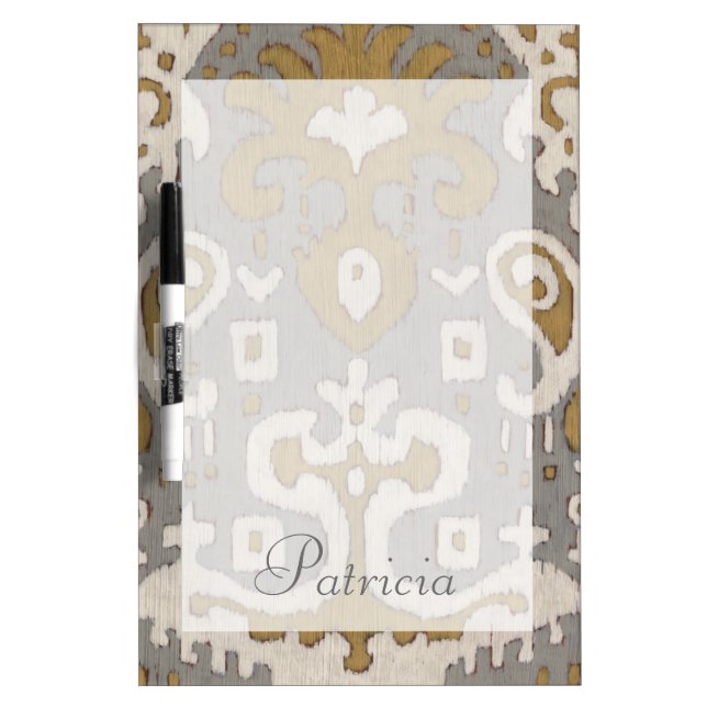 Add Your Name | Ochre Ikat I Dry-Erase Board (Front)
