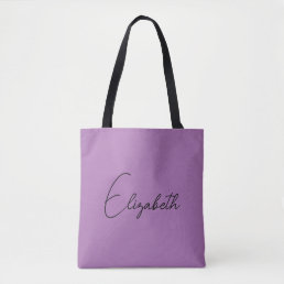 Add Your Name Or Text Mothers Day Gift Lavender Tote Bag