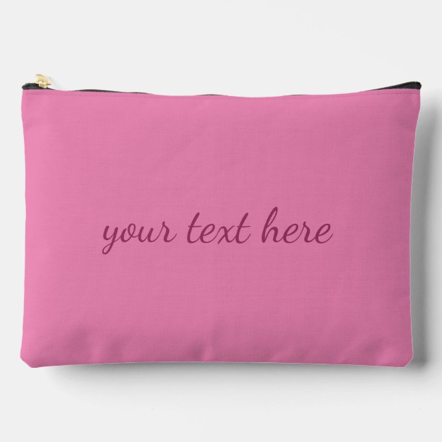Add Your Name Or Text Pink Elegant Typography Accessory Pouch (Front)