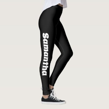 Add Your Name Or Text Template Leggings by customthreadz at Zazzle