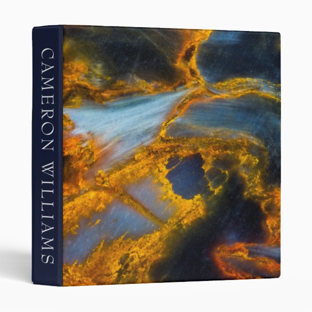 Add Your Name | Orange Laced Pietersite 3 Ring Binder (Front/Spine)