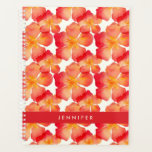 Add Your Name | Orange Oleander Floral Pattern Planner