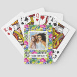 Add Your Name | Orchid Begonia And Palm Leaves Poker Cards