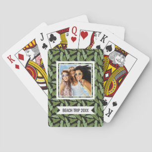 Add Your Name Palm Leaves Poker Cards