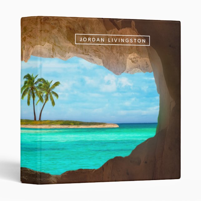 Add Your Name | Paradise in the Caribbean 3 Ring Binder (Front/Spine)