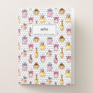Add Your Name Parfum Bottle Pattern Pocket Folder