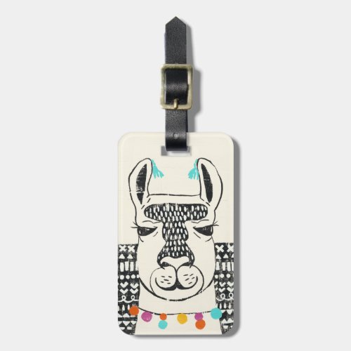 Add Your Name  Party Llama _ Portrait Luggage Tag