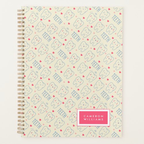 Add Your Name  Pastel Happy Teeth Pattern Planner