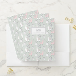 Add Your Name   Pastel Llama Pattern Pocket Folder