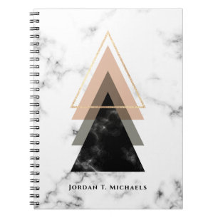 Add Your Name   Pastel Marble Print Design Notebook