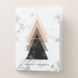 Add Your Name Pastel Marble Print Design Pocket Folder