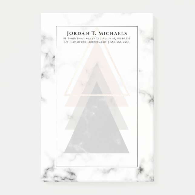 Add Your Name | Pastel Marble Print Design Post-it Notes (Front)