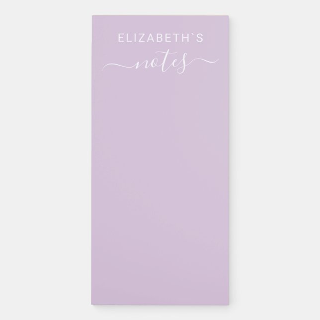 Add Your Name Pastel Purple Magnetic Notepad (Front)