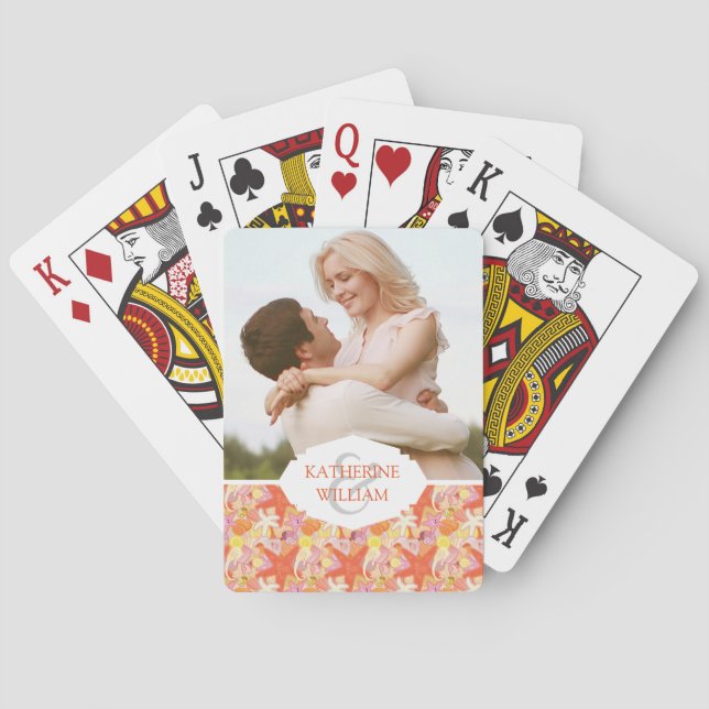 Add Your Name | Pastel Sea Creatures Poker Cards (Back)