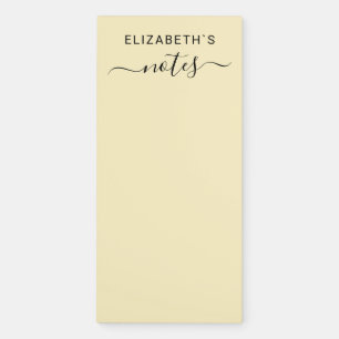Add Your Name Pastel Yellow Magnetic Notepad