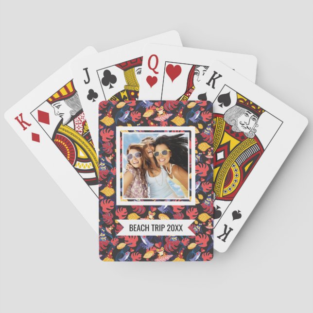 Add Your Name | Pattern Of The Lovers Frogs Poker Cards (Back)