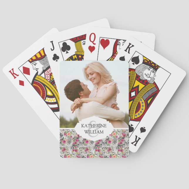 Add Your Name | Pattern With Animal Prints Poker Cards (Back)