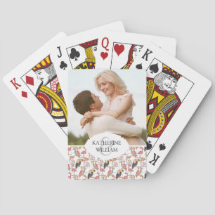 Add Your Name   Pattern With Tropical Birds Poker Cards