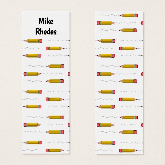Add your name pencil scrabble on bookmark (Front & Back)