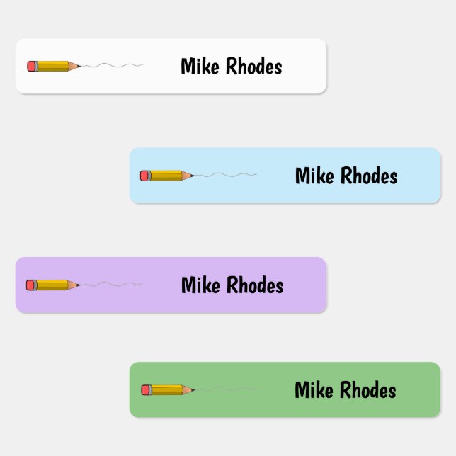 Add your name pencil scrabble on  kids' labels (Group)