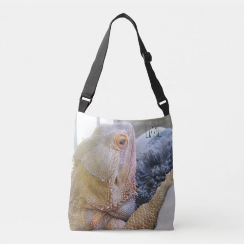 Add your Name Personalized Bearded Dragon Photo Crossbody Bag