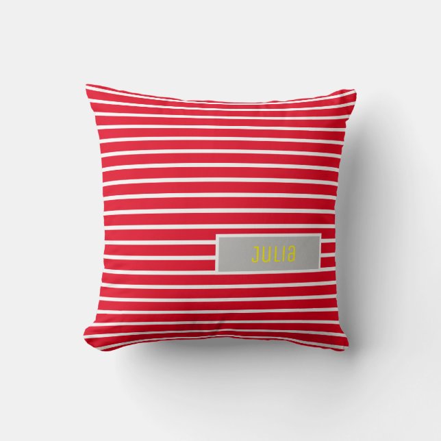 Add Your Name Personalized Throw Pillow Cushion (Front)