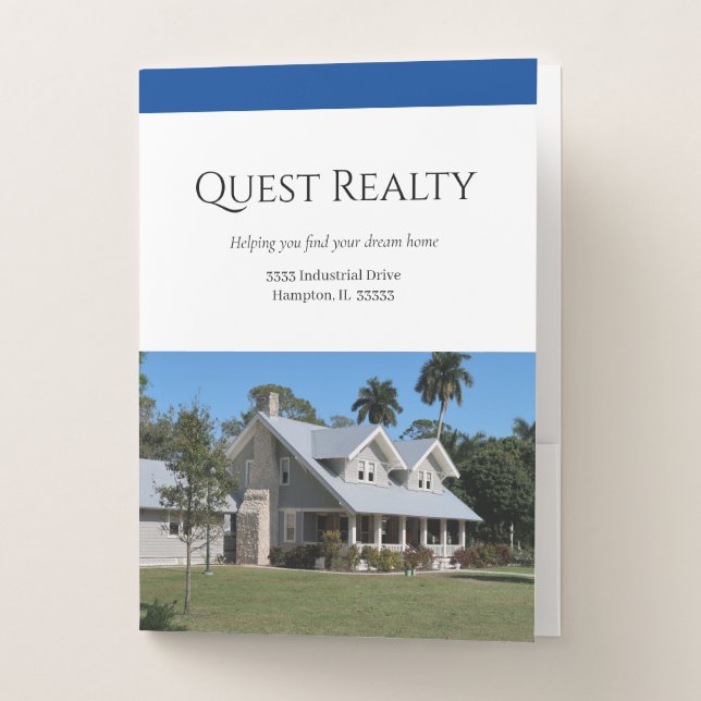 Add Your Name Photo Professional Business Pocket Folder (Front)