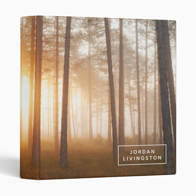Add Your Name | Pine Forest Landscape 3 Ring Binder (Front/Spine)