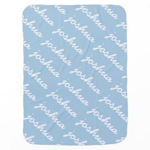 Add-Your-Name Pink  Cursive Name Baby Boy Blanket