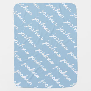 Add-Your-Name Pink Cursive Name Baby Boy Blanket