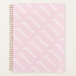 Add-Your-Name Pink Cursive Name | Personalized Planner<br><div class="desc">This planner has a light pink background with a repeating name in white cursive. Perfect school or work!</div>