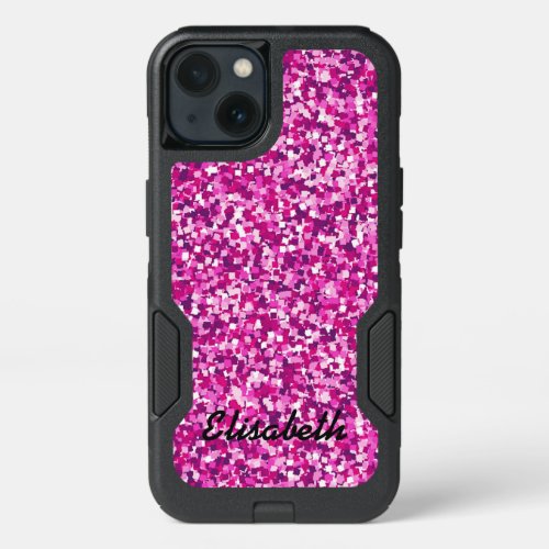 Add your name PINK glitter printed personalized iPhone 13 Case