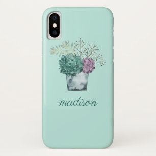 Add Your Name Plant Happiness Collection Succu iPhone X Case