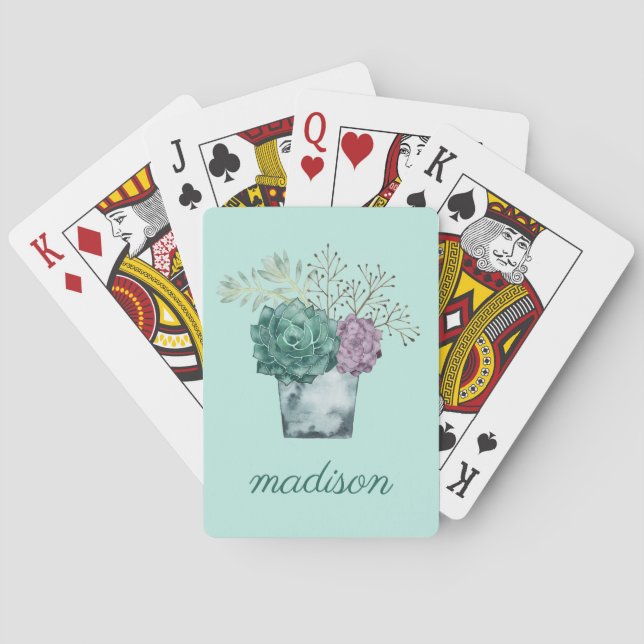 Add Your Name | Plant Happiness Collection | Succu Poker Cards (Back)